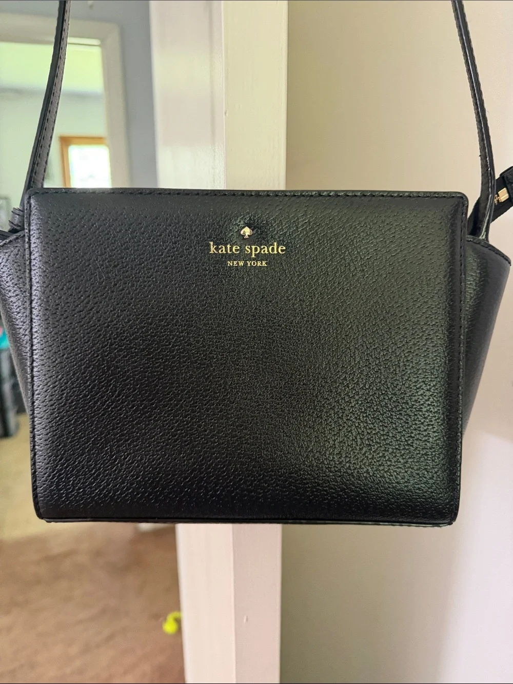 kate spade Black Leather Pebbled Crossbody Bag
